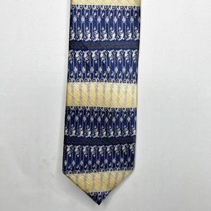 Giorgio Bissoni Men’s Necktie 4” Formal 100% Silk Blue & Gold Handmade